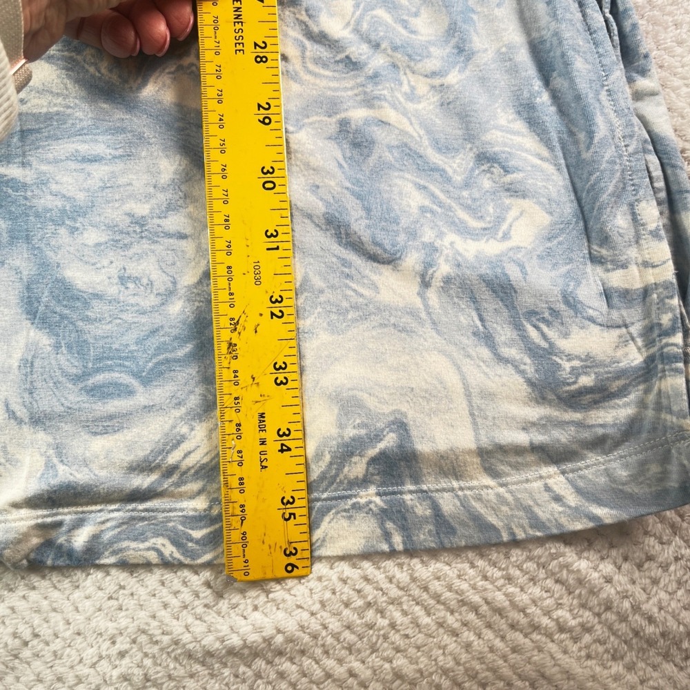 Soma Blue White Marble Swirl Print Chemise Nightgown Sleep Dress Womens Medium - Picture 3 of 7